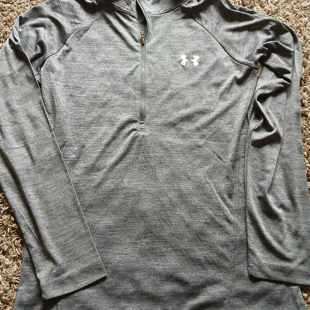 Under Armour Heather Gray Quarter-Zip Pullover